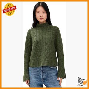 Merino Wool Cable Knit Turtleneck Sweater, Pullover, Hand Wash Only